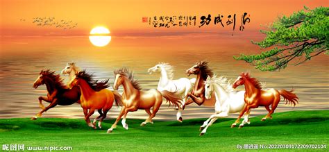 八馬奔騰圖,八馬奔騰圖寓意縮略圖