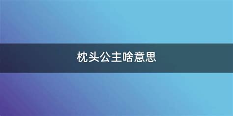 枕頭公主是男女皆可嗎(枕頭公主是啥)縮略圖
