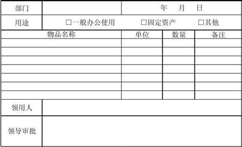 辦公用品領用單(辦公用品領用單范本)縮略圖